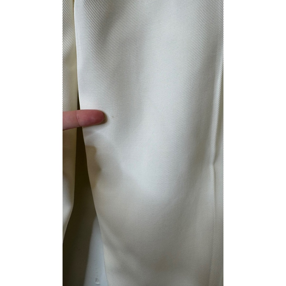 CO Collection Ivory Wide Leg Pleated Trousers Italian Viscose Wool Blend Size 8 - Picture 9 of 15